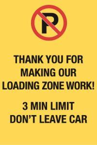 Loading Zone Sign