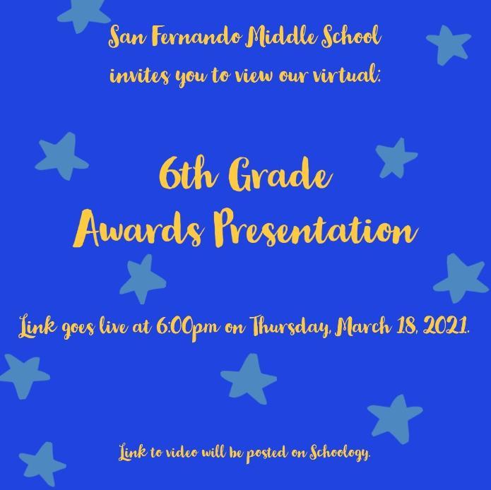 6th Grade Awards Presentation 3/18 @ 6PM Featured Photo