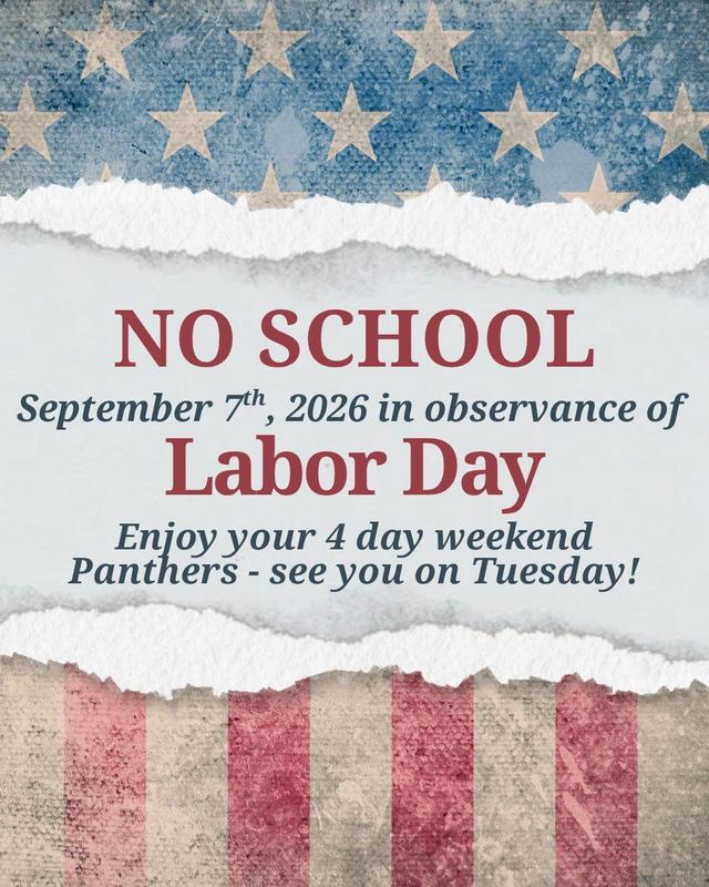 graphic that says no school on Labor Day