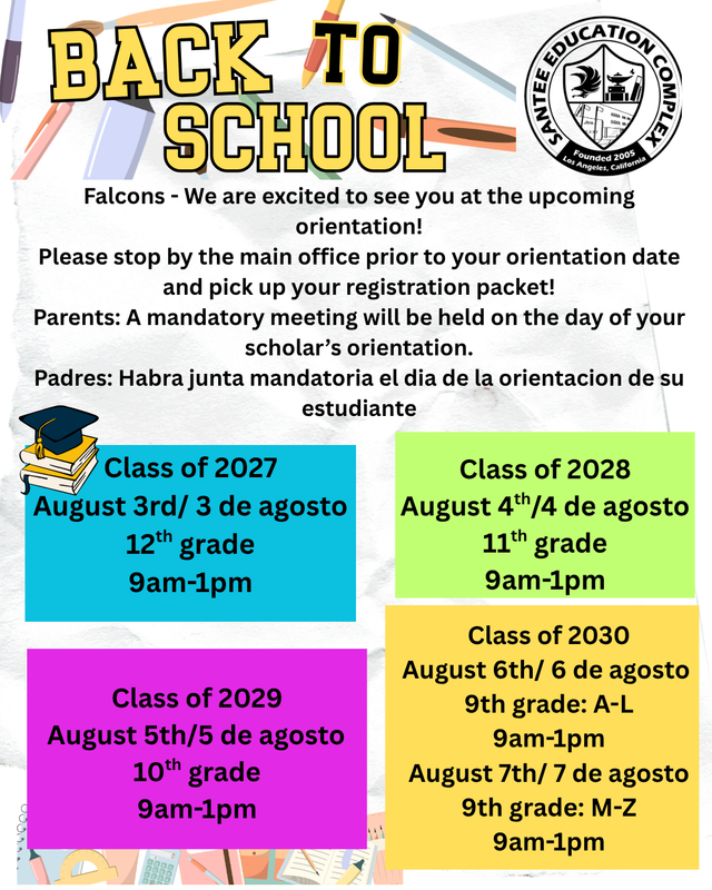 Grade level orientations