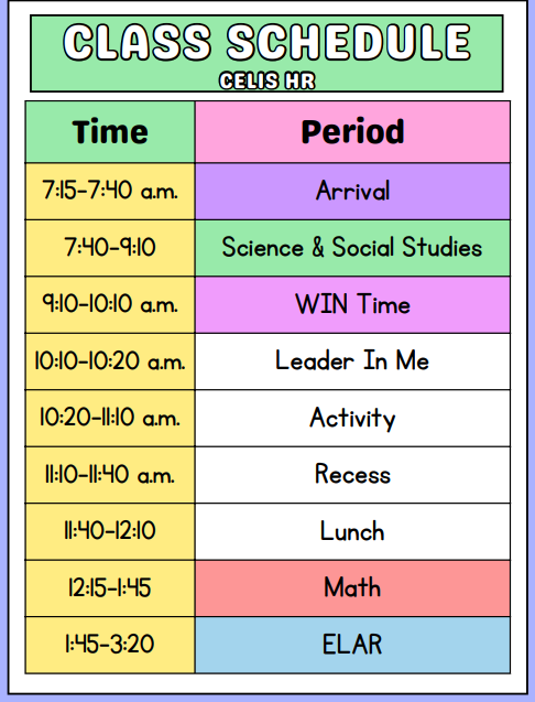 Schedule