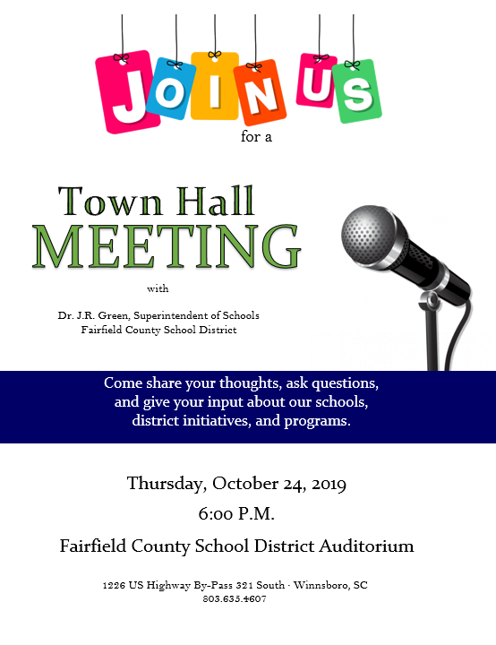 Town Hall Meeting this Thursday with Dr. J.R. Green Featured Photo