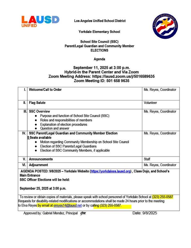 SSC Agenda for Elections