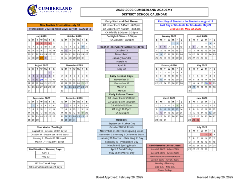 2025-2026 District School Calendar Featured Photo