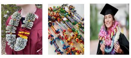 students wearing too many leis or too large of leis