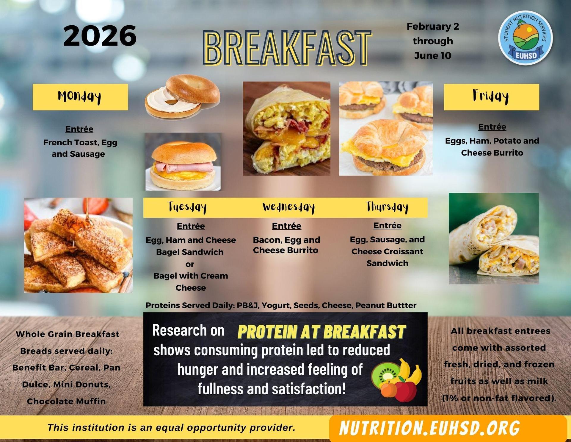 Breakfast Menu for Spring