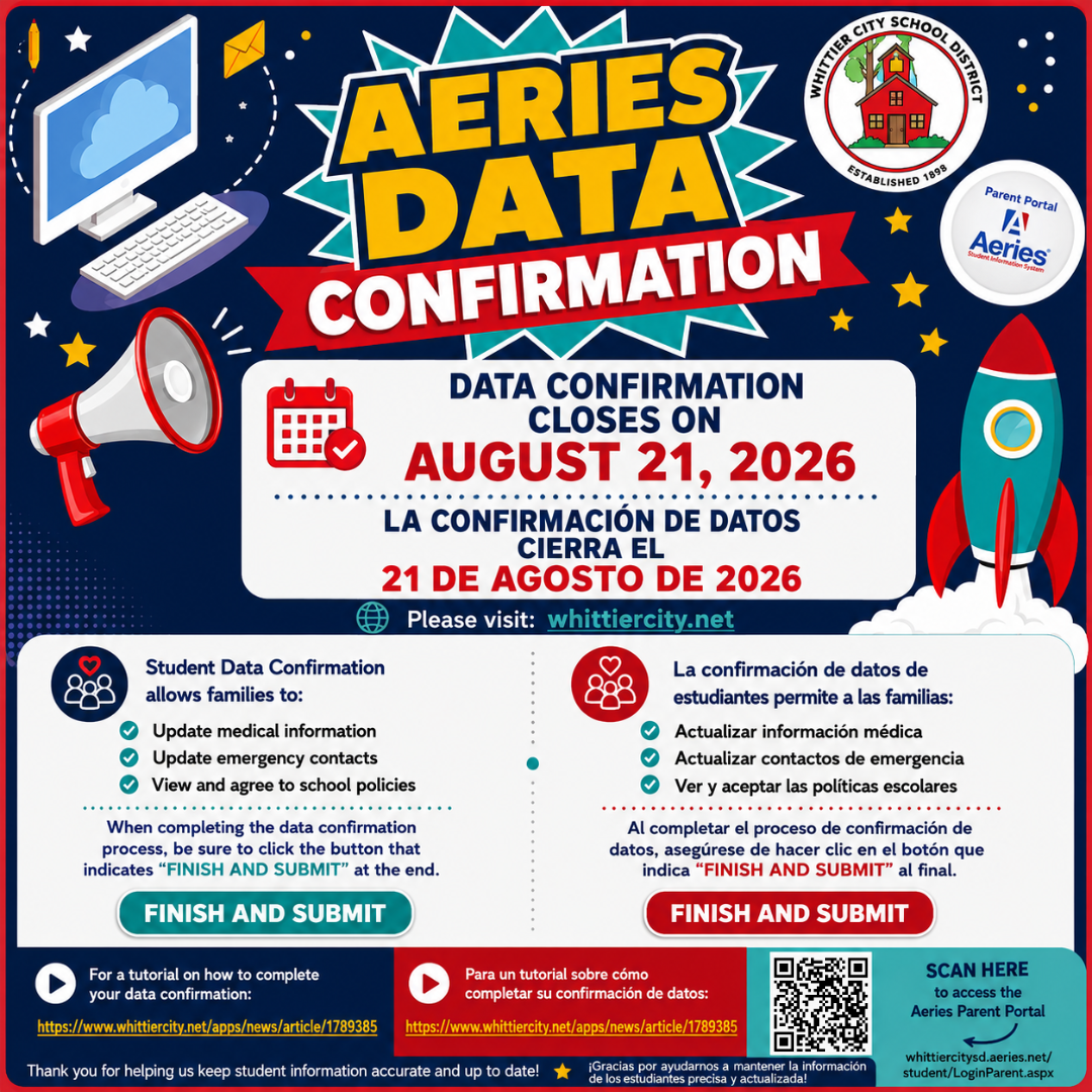 parent data confirmation flyer