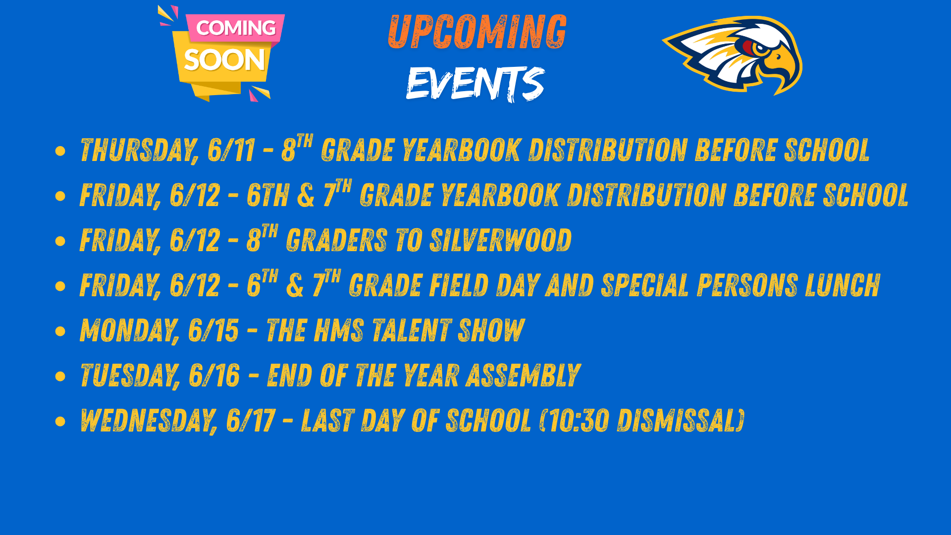 Upcoming Events at HMS Image