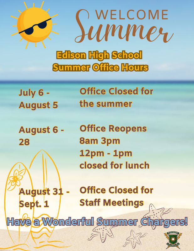 SUMMER OFFICE HOURS, JULY 6 - SEPT 1