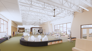 Architect's rendering the innovation hub at Three Springs Elementary School