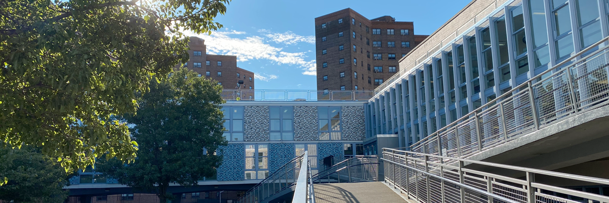 Photo of ramp in Main Courtyard at NEST+m.