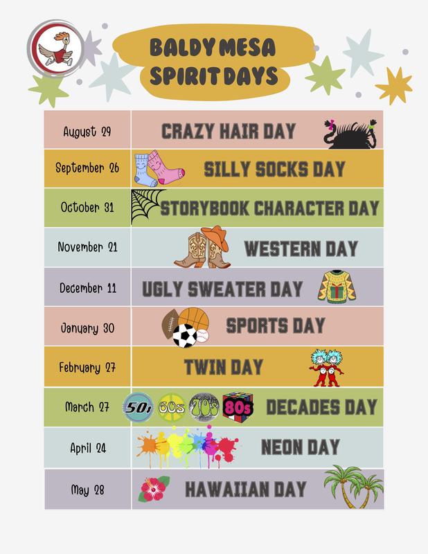 Spirit Days Are Back!    ¡Vuelven los Días del Orgullo Escolar!