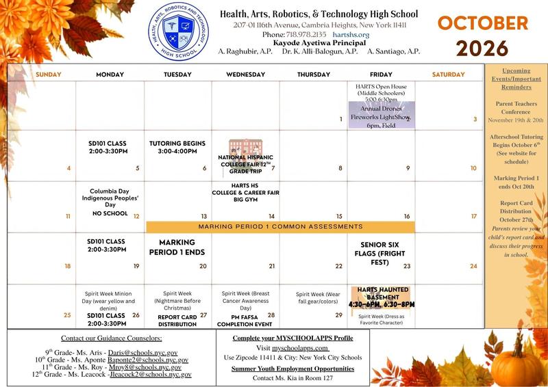 October Calendar