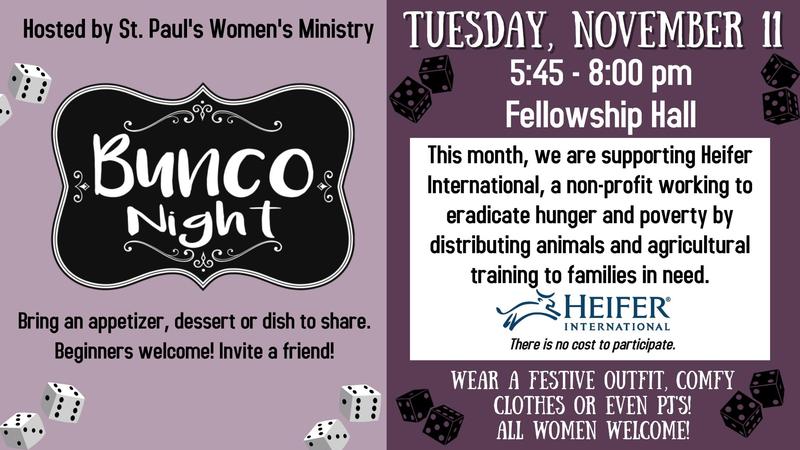 Women's Ministry Bunco Night - Tuesday, November 11 Featured Photo