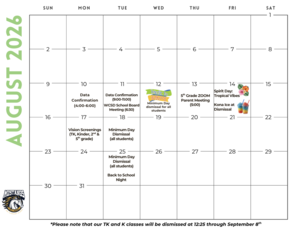 MSTA August Calendar