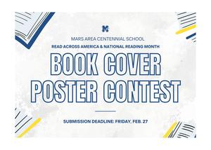 a marbled background with blue and yellow bound books