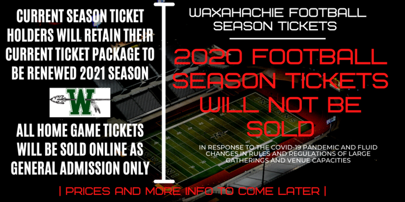 graphic announcing no football season tickets for 2020