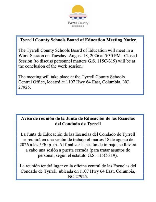 BOE Meeting Notice