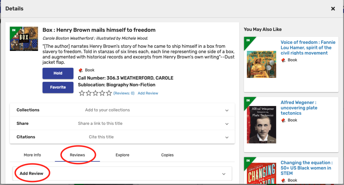 Screen Shot of Details box