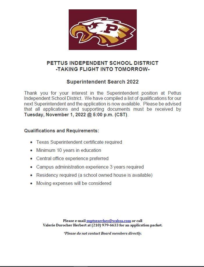 Careers in Pettus ISD Human Resources Pettus Independent School District