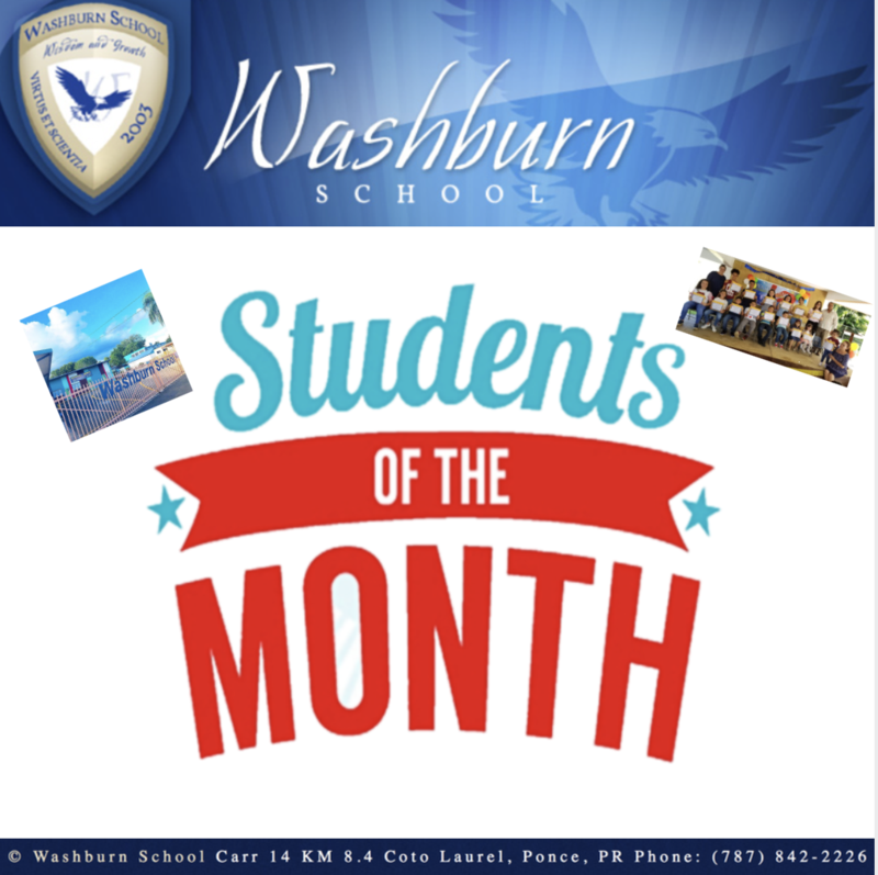 Congratulations to the November Students of the Month for Washburn School