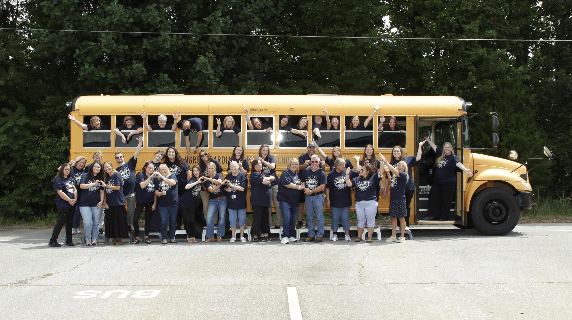 MPES Staff acting silly on school bus