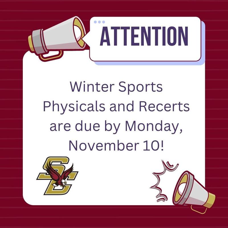 Winter Sports Physicals Due Monday November 10