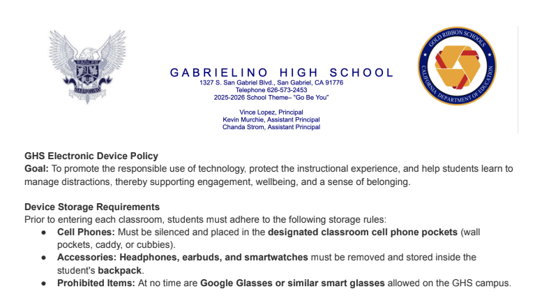 GHS Cell Phone Policies
