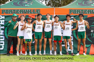 PHS Cross COuntry Team posing for a photo with their fingers showing number 1