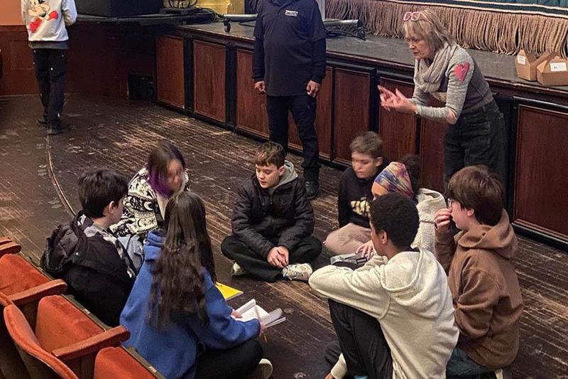 The drama students learned all that goes into playwriting from the volunteers in the playwriting workshop