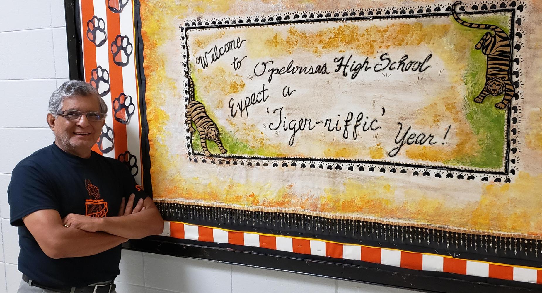 Mr. Blanco welcomes students to OHS for the new school year