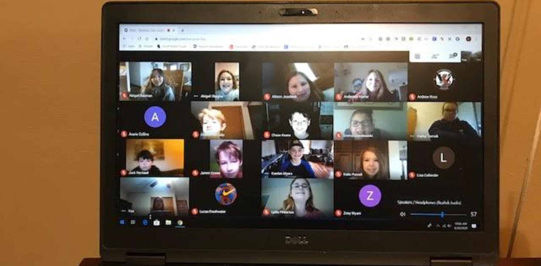 Students working from home