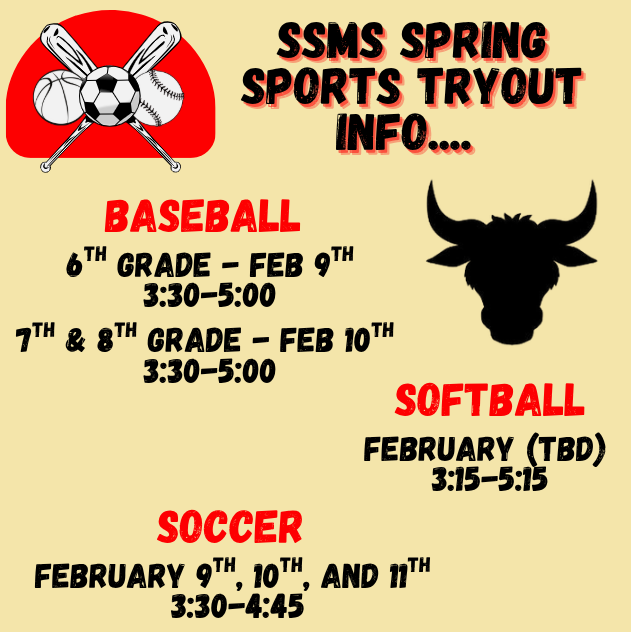 Spring Sports Tryouts--Dates changed due to weather!!!