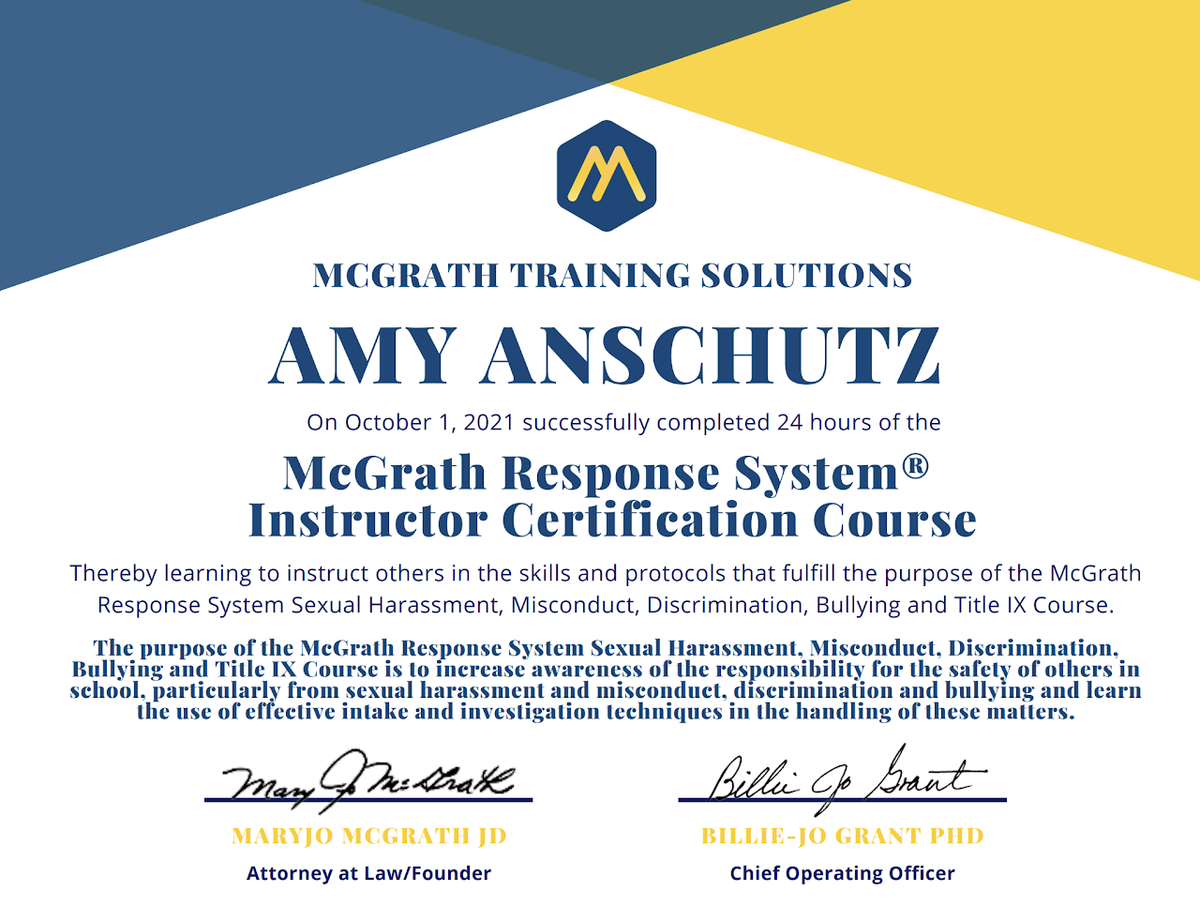 McGrath Instructor Certificate