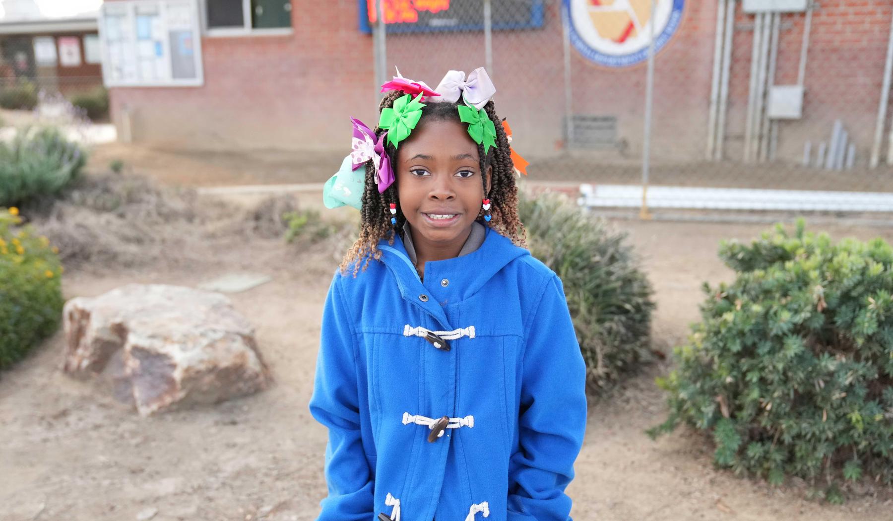 Girl dressed up for crazy hair day