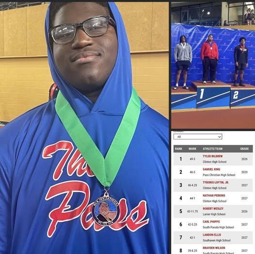 Samuel's freshman high school indoor season ended with a PR and a medal in Birmingham! He also is ranked 2nd for indoor shot put in the state in all classes and across all grades.  Congratulations Sammie!