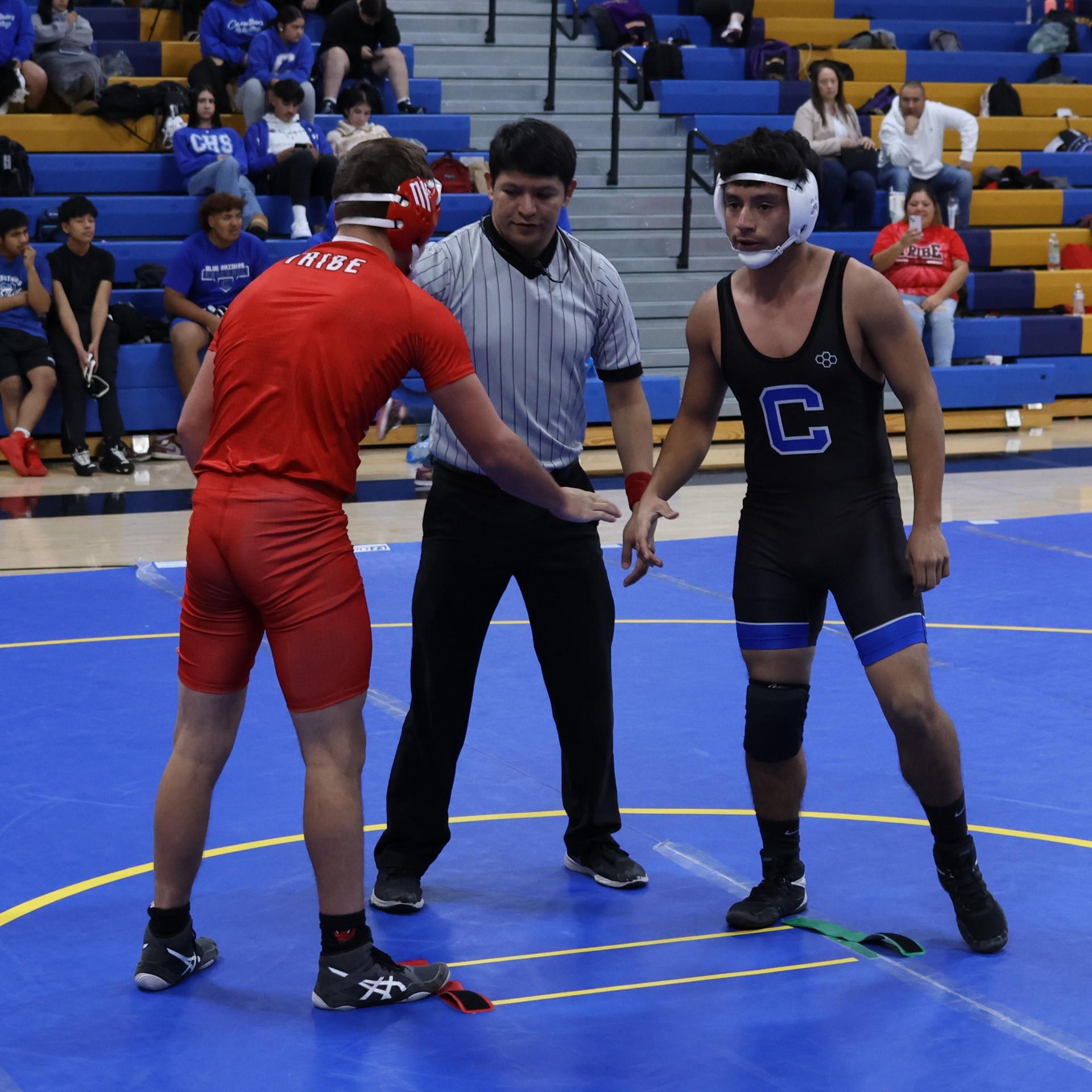 wrestlers in action at parlier