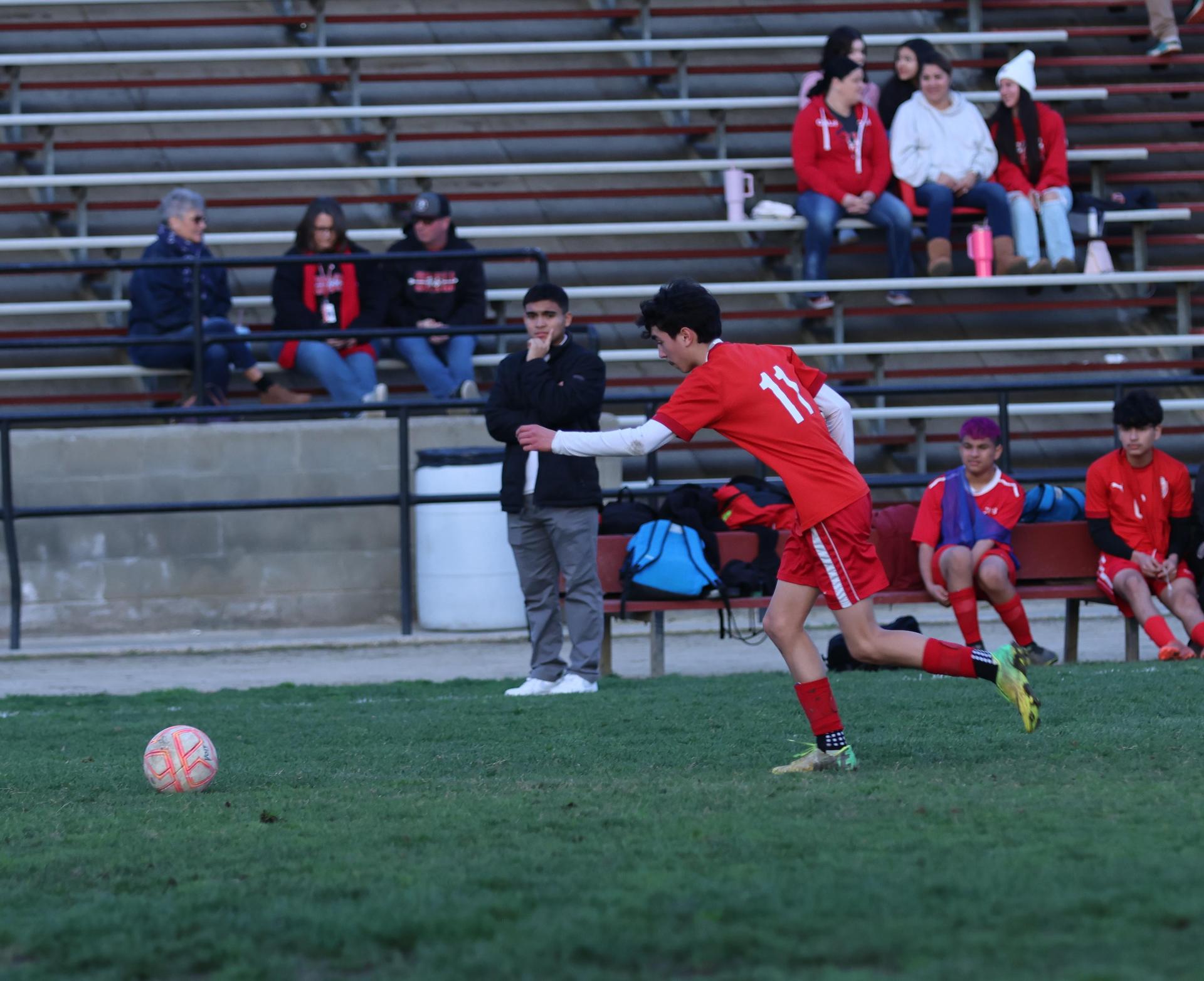 junior varsity boys playing soccer against washington union