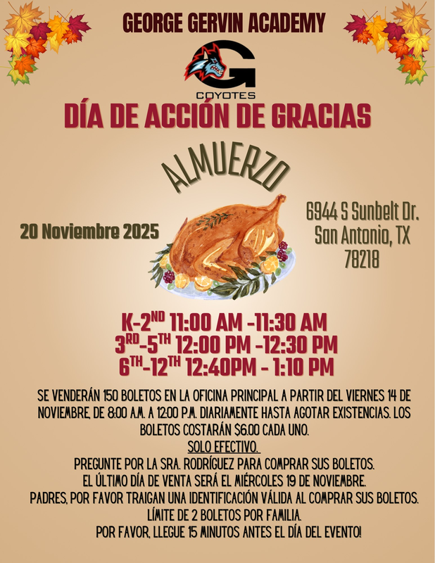 Thanksgiving Flyer Spanish