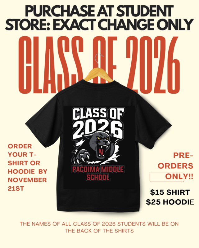 Purchase the Class of 2026 T-Shirt & Sweatshirt! Pre-order only!!! Featured Photo
