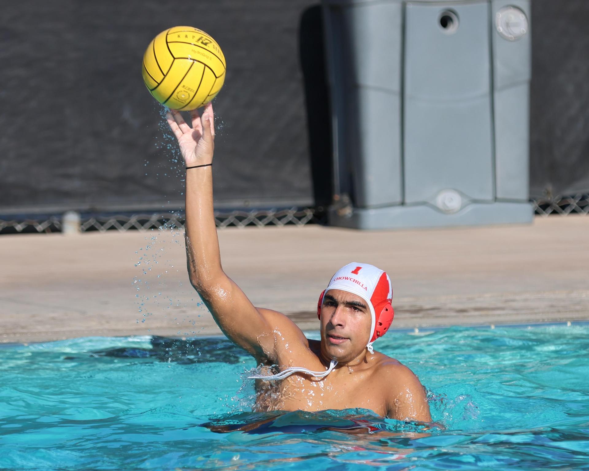 Boys playing water polo against Yosemite