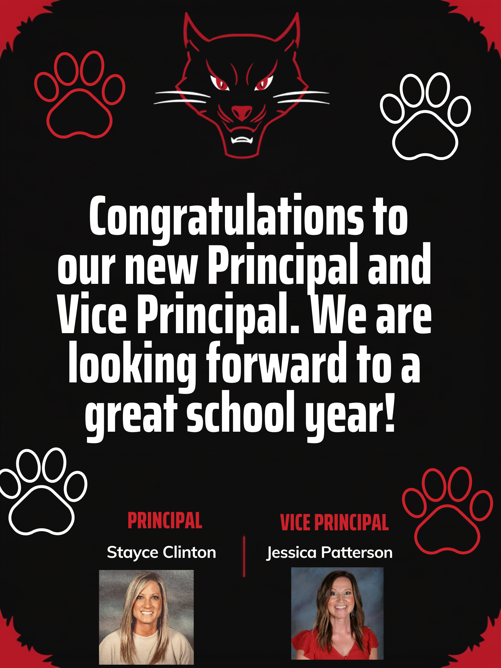 Principal and Vice Principal Announcement