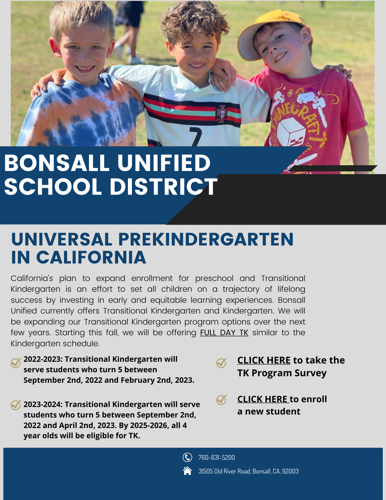 Registration & Enrollment Miscellaneous Bonsall Unified School District