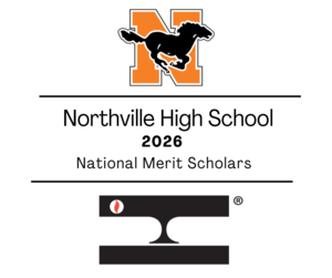 NHS logo and national merit scholar logo