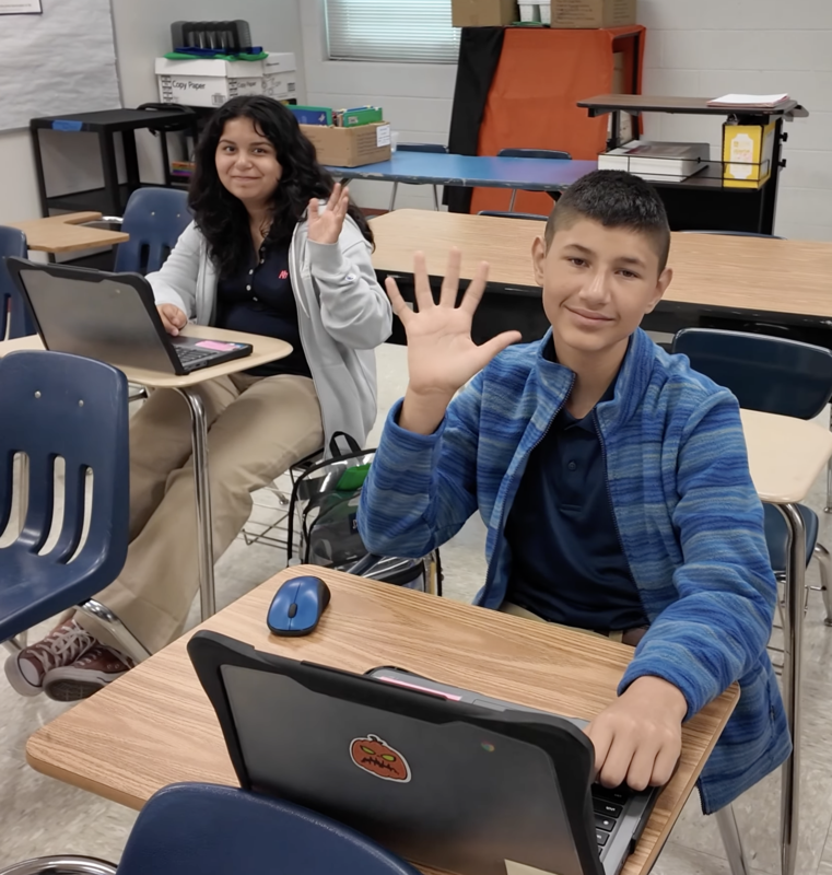 Memorial middle school students