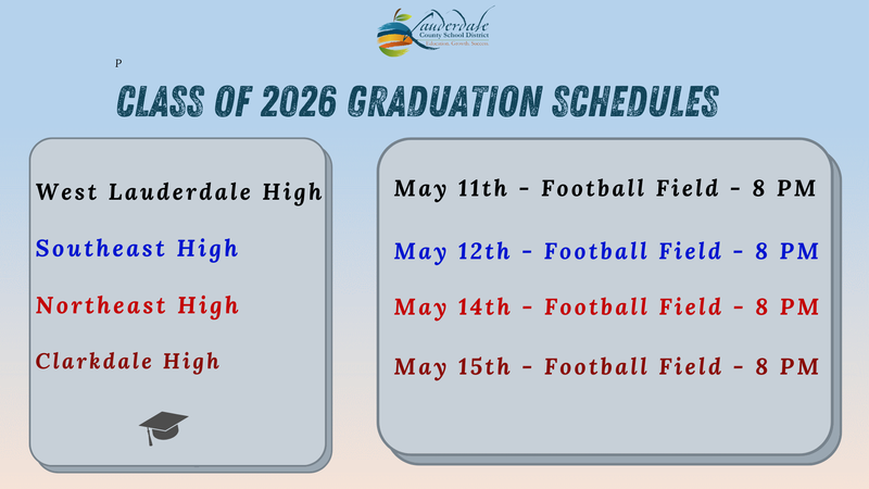 Class of 2026 Graduation Schedules