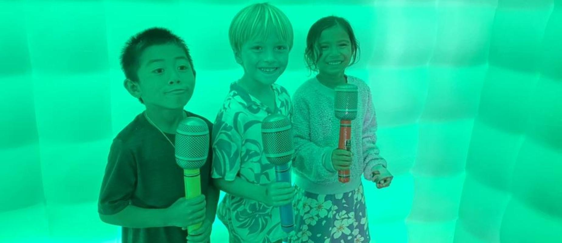Students in the photo booth at the AttenDANCE