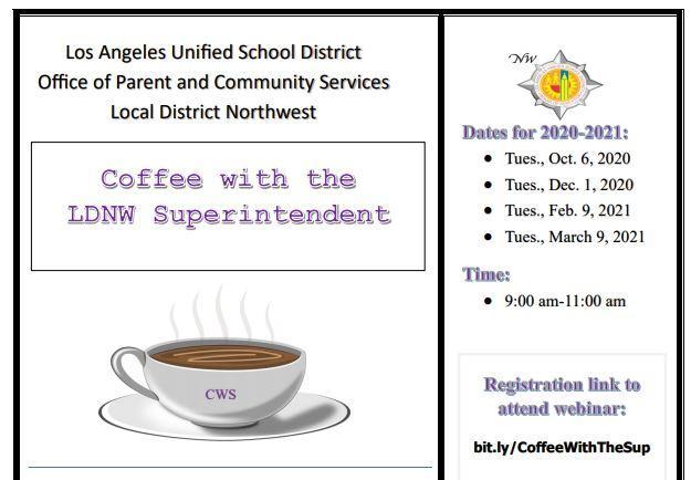 Coffee with the Superintendent - LDNW / Café con el Superintendente - LDNW Featured Photo