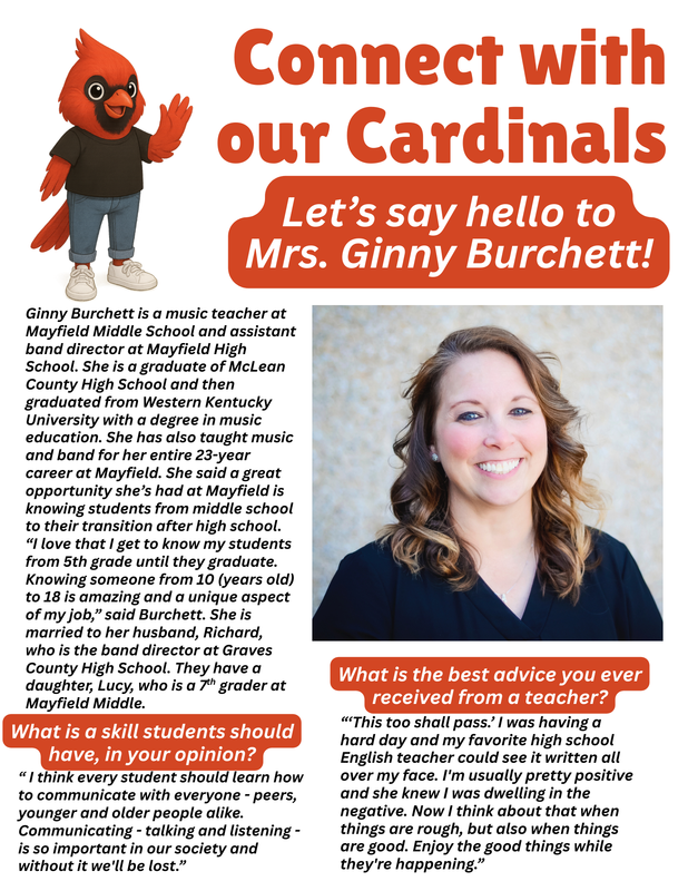 Screenshot of Connect with Our Cardinals for Mrs. Ginny Burchett