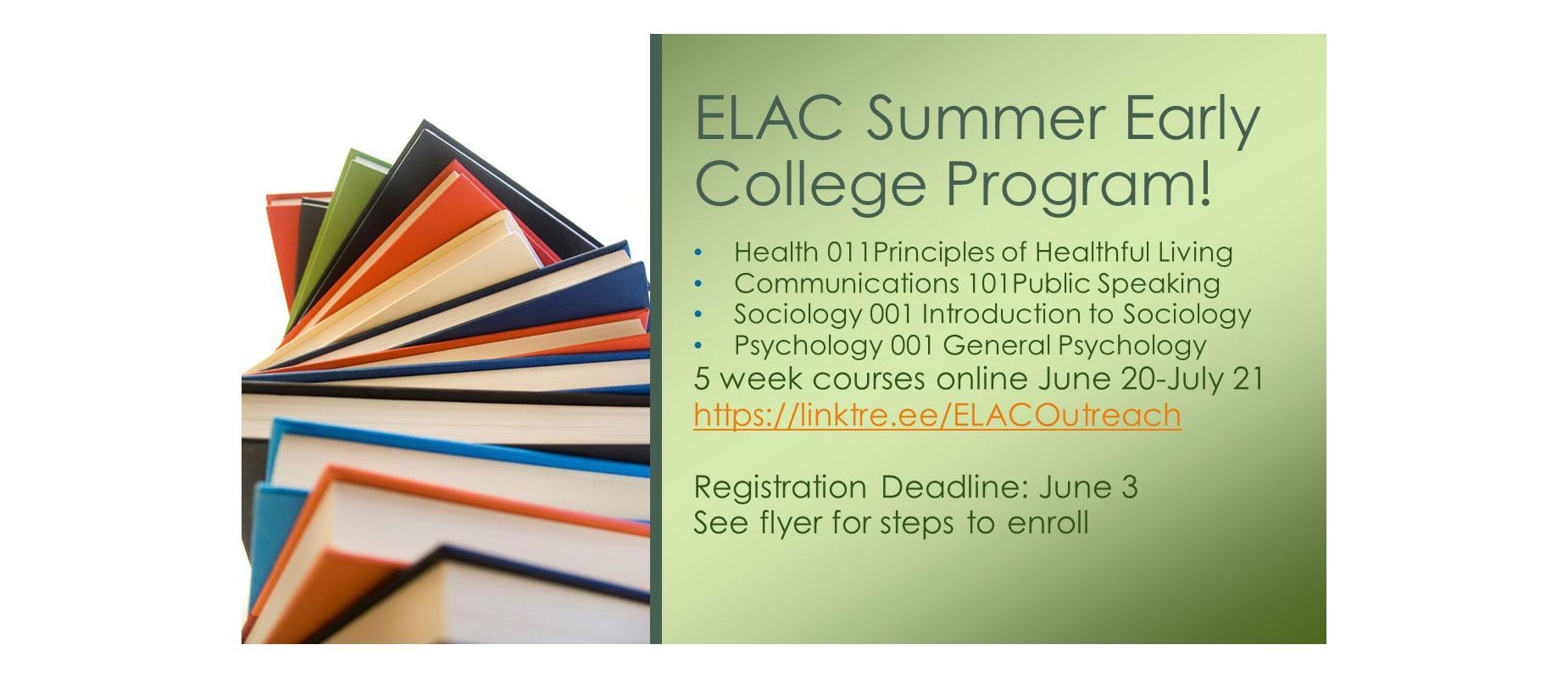 Summer ELAC classes